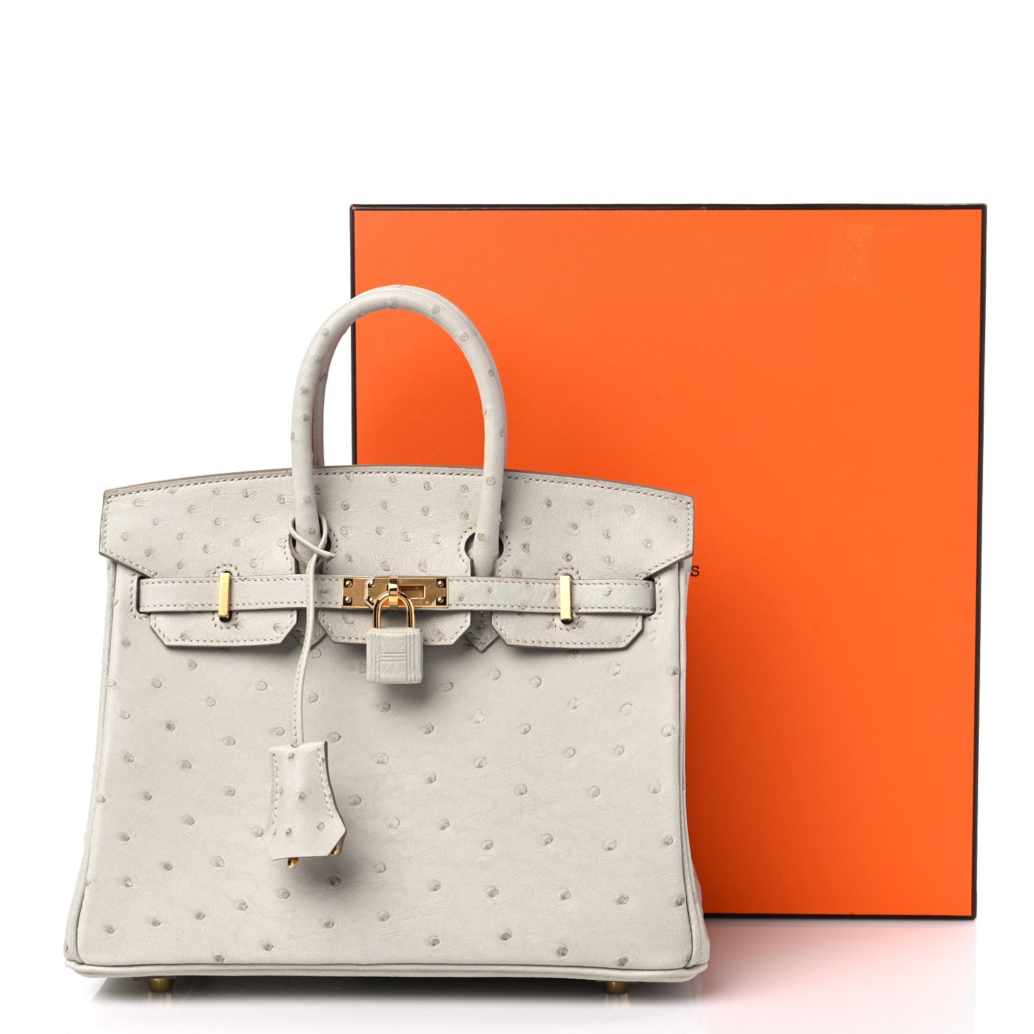 Hermes Ostrich Birkin 25 Gris Perle 10 of 10