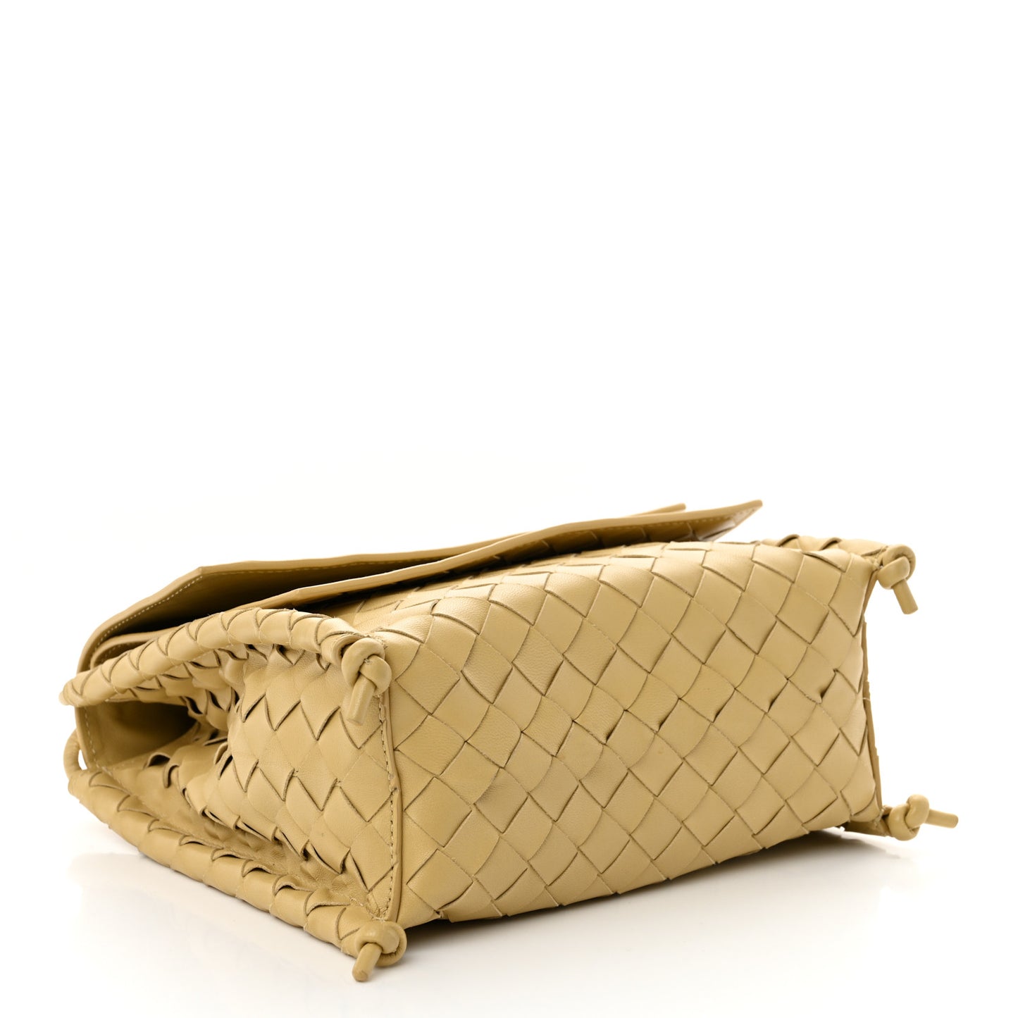 Nappa Intrecciato Small Knot Flap Crossbody Tapioca