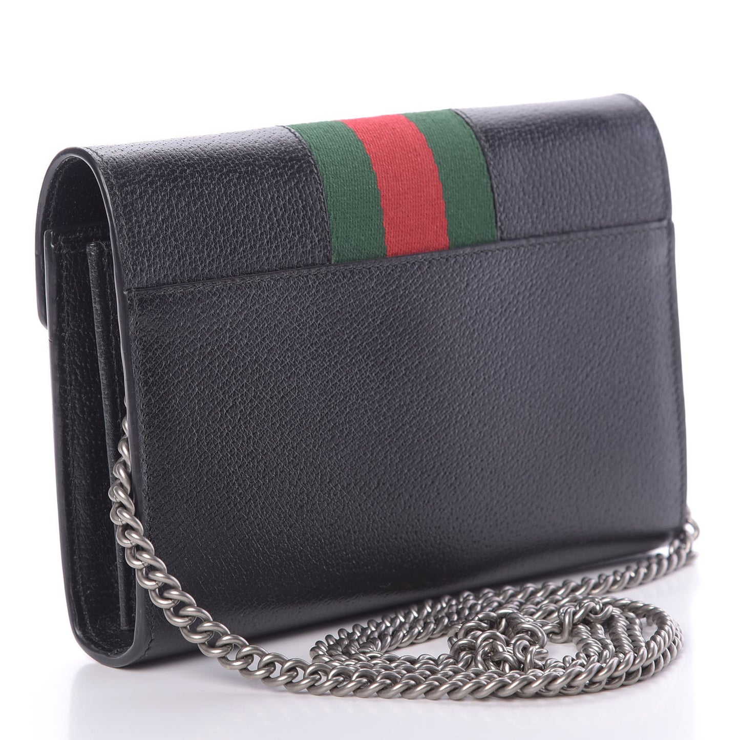 Calfskin Web Mini Dionysus Chain Wallet Black