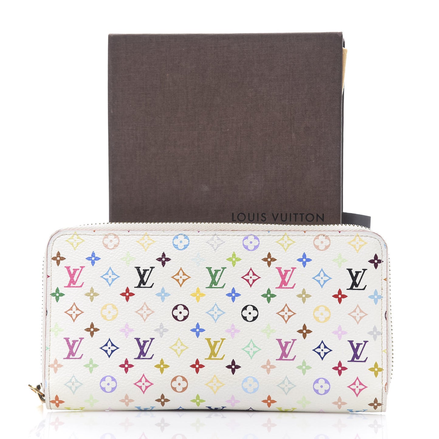 Monogram Multicolor Zippy Wallet White Orange