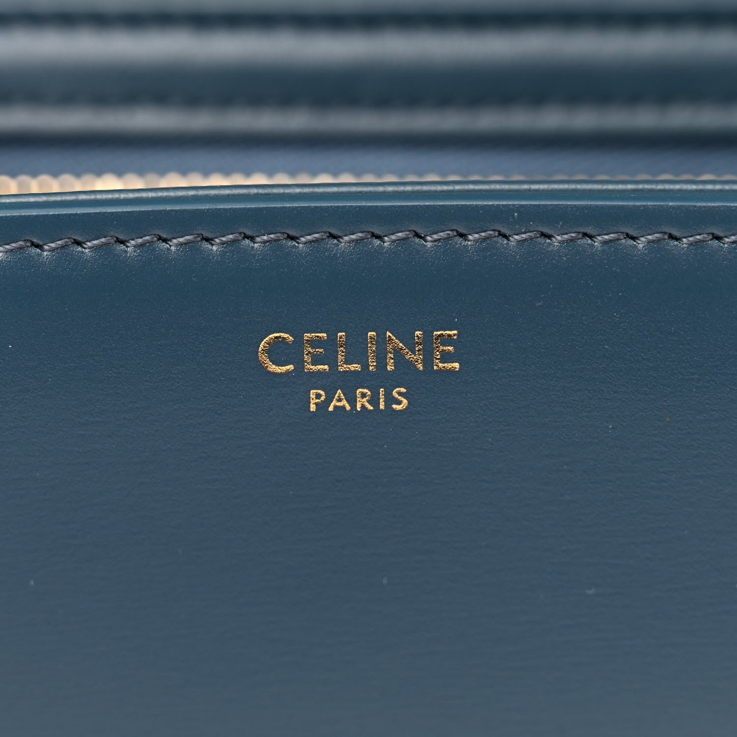 Celine Shiny Calfskin Teen Triomphe Petrol 6 of 9