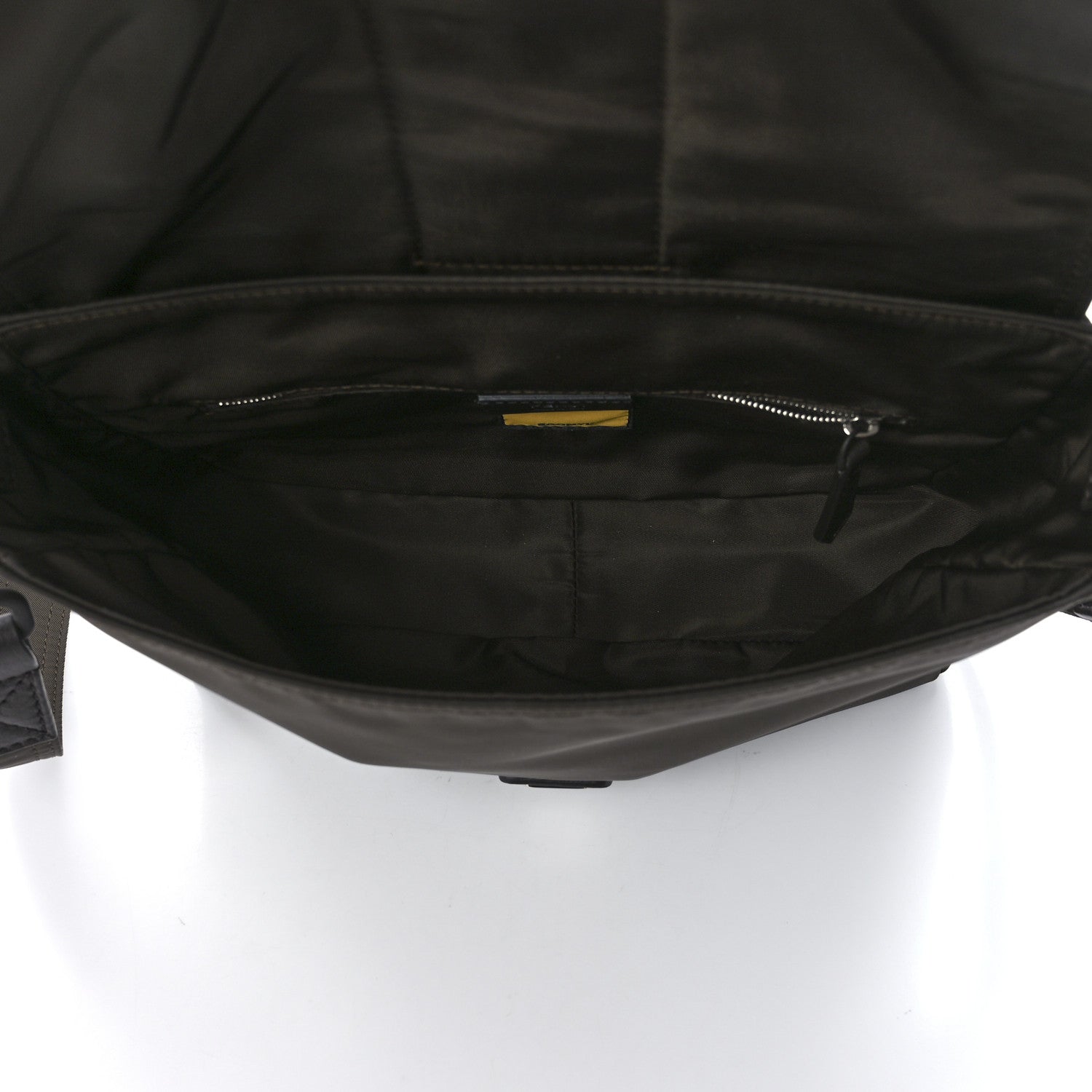 Fendi Econyl Nylon Cuoio Romano Monochrome Medium Baguette Messenger Bag Ebano 5 of 13