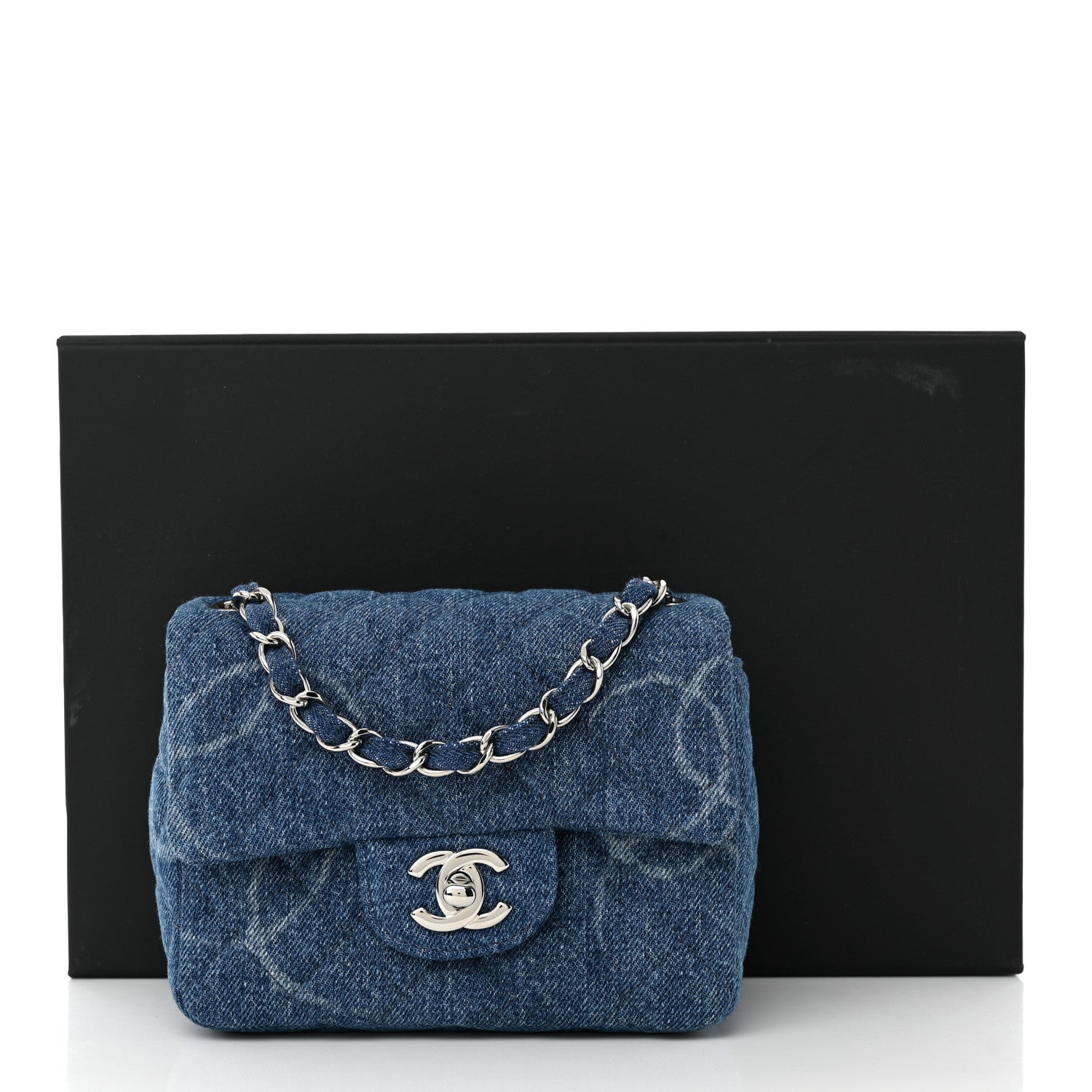 Chanel Denim CC Quilted Mini Square Flap Blue 11 of 11