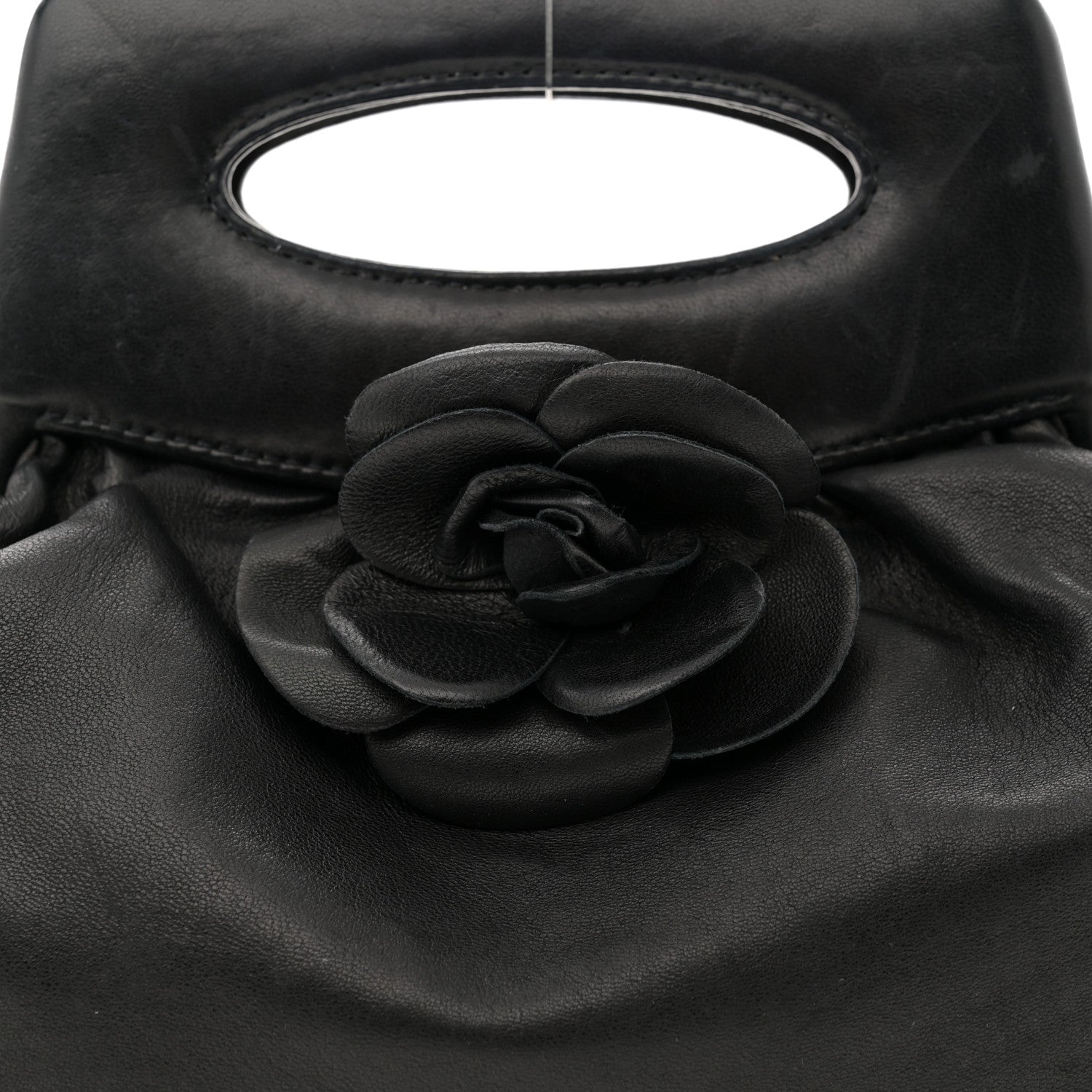 Chanel Lambskin Camellia Handbag Black 8 of 13