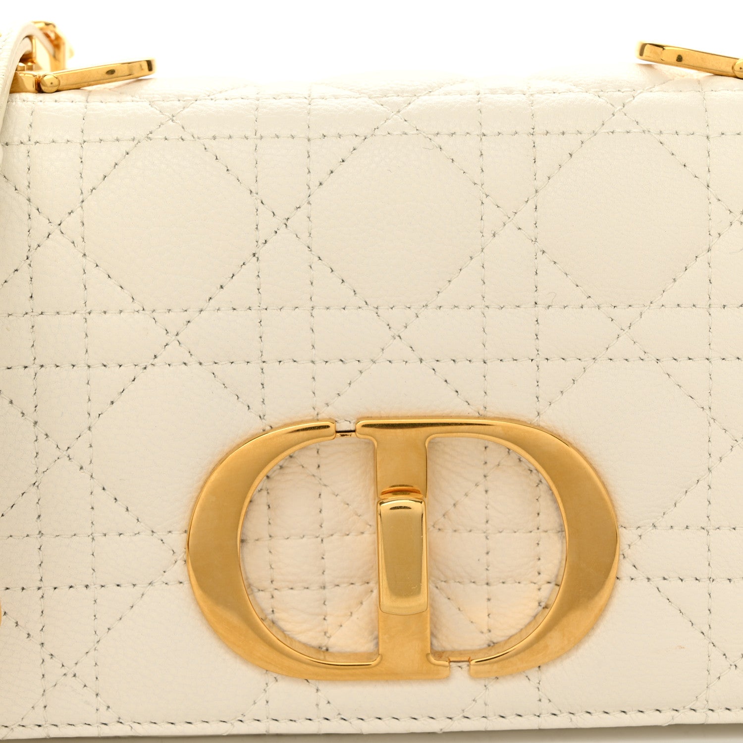 Christian Dior Calfskin Cannage Small Caro Bag Ivory 8 of 10