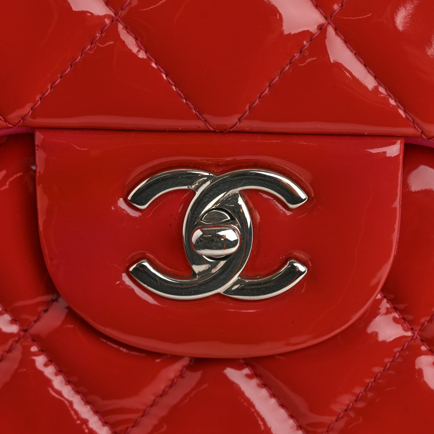 Chanel Patent Quilted Jumbo Double Flap Pink 11 of 16