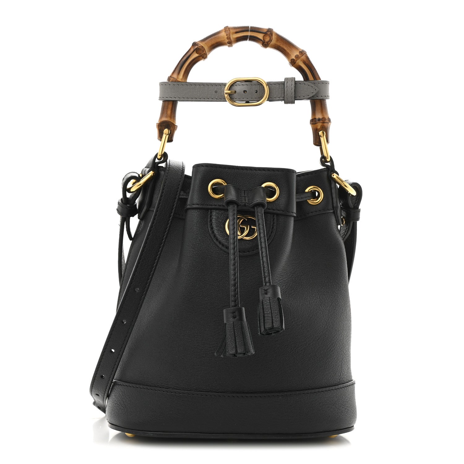Gucci Softy Wonka Textured Dollar Calfskin Mini Diana Bucket Bag Black 1 of 12