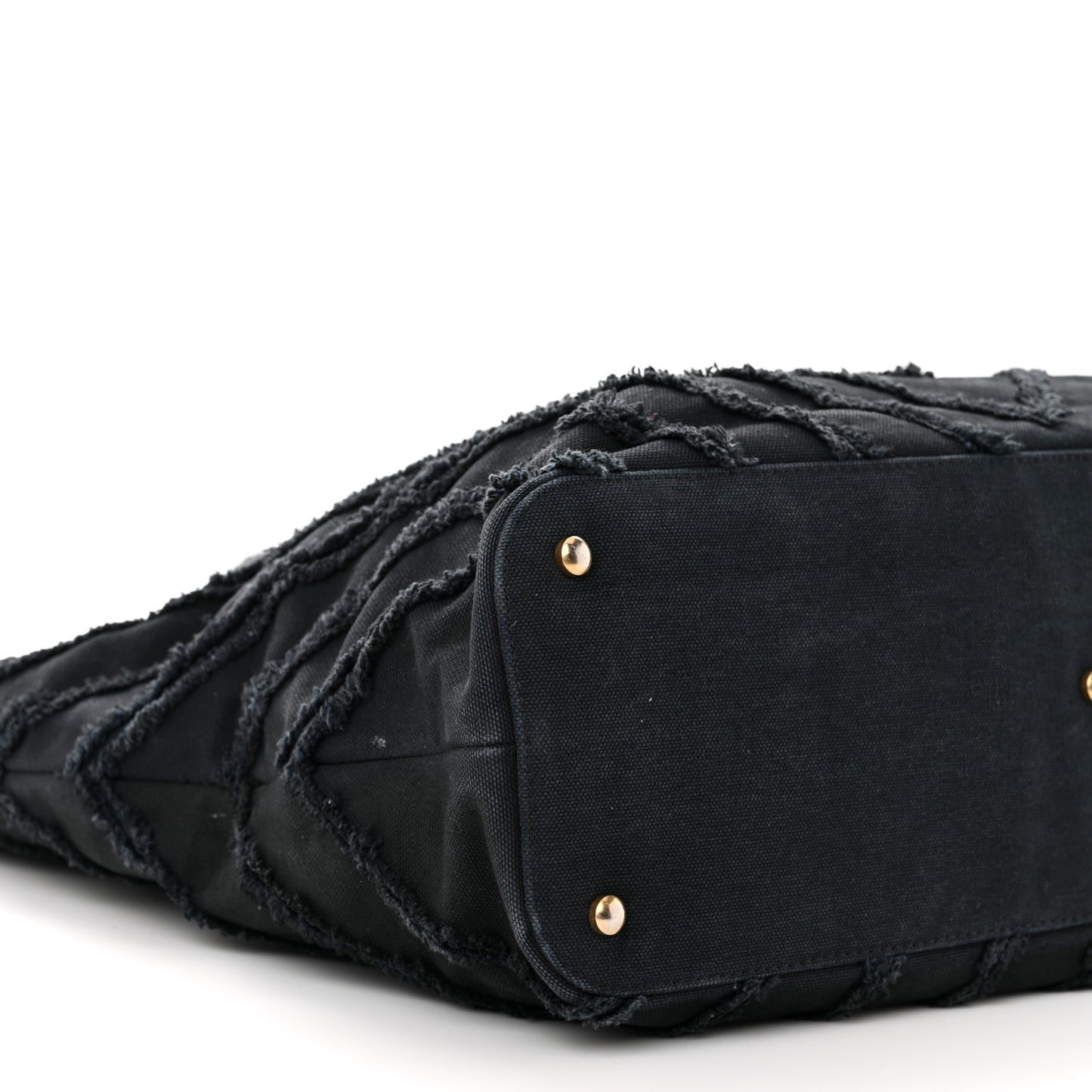 Canvas Chevron Cuba Patchwork Shopper Tote Black