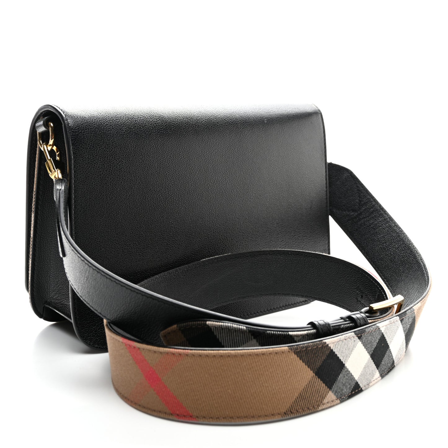 Derby Calfskin House Check Mackford Crossbody Bag Black