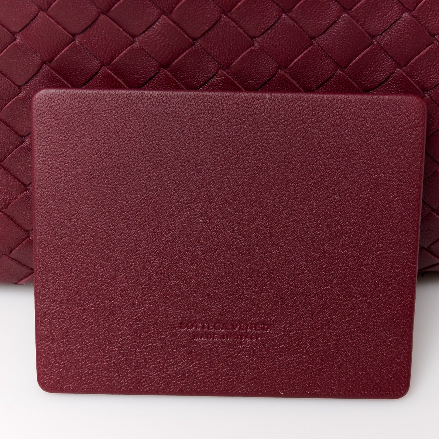 Nappa Intrecciato Medium Loop Dark Red