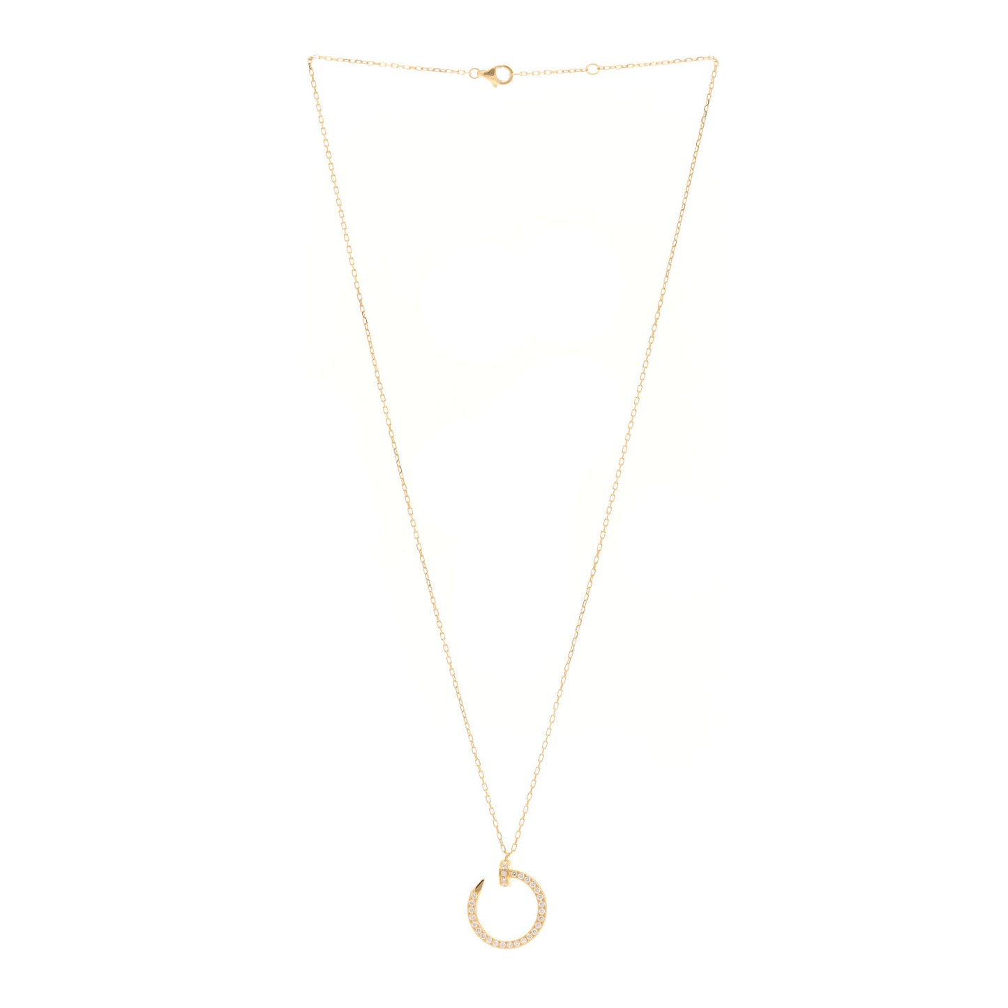 18K Yellow Gold Diamond Juste Un Clou Paved Pendant Necklace