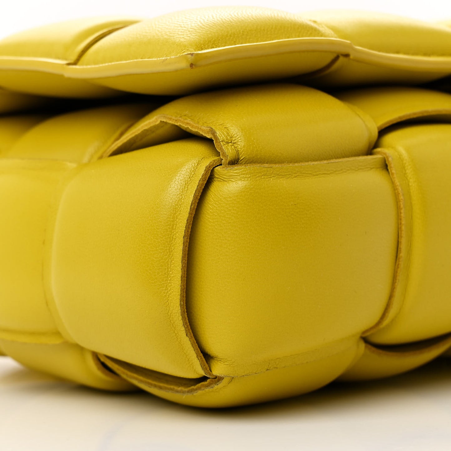 Nappa Maxi Intreccio Padded Cassette Crossbody Bag Buttercup