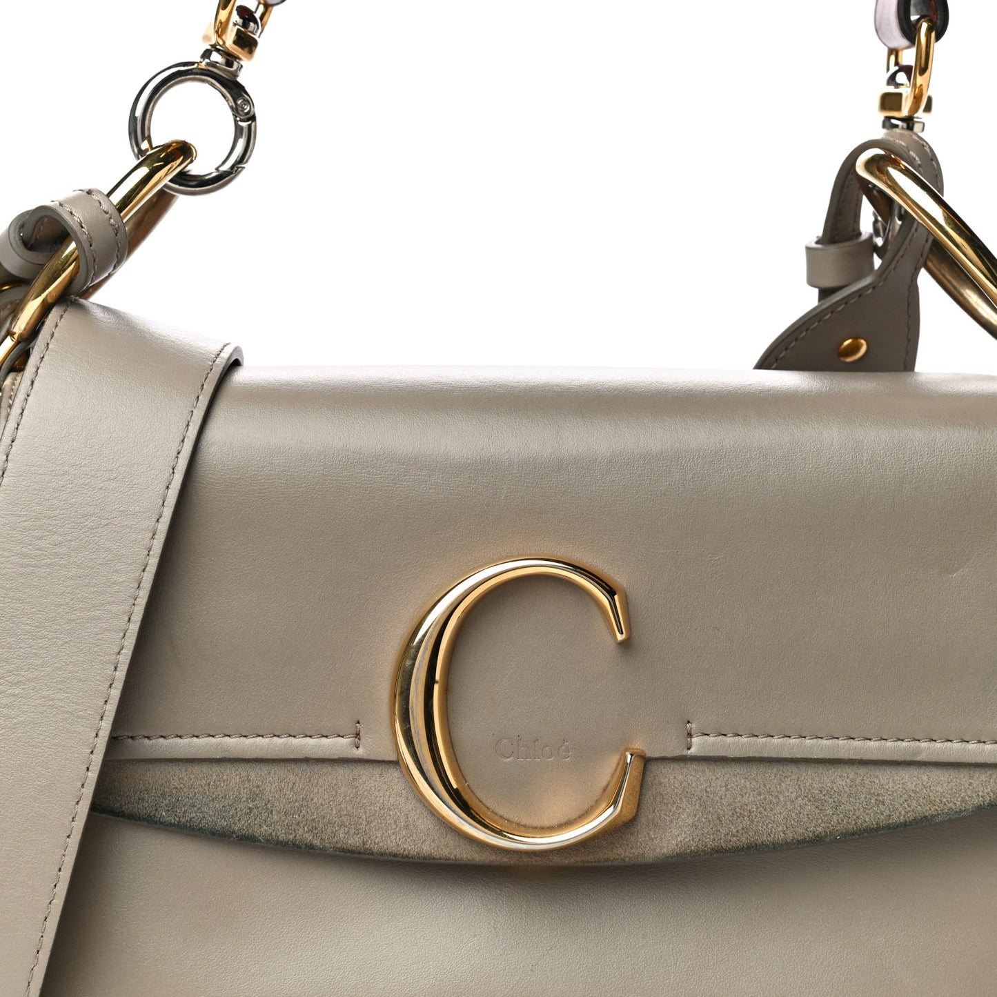 Calfskin Small C Double Carry Motty Grey