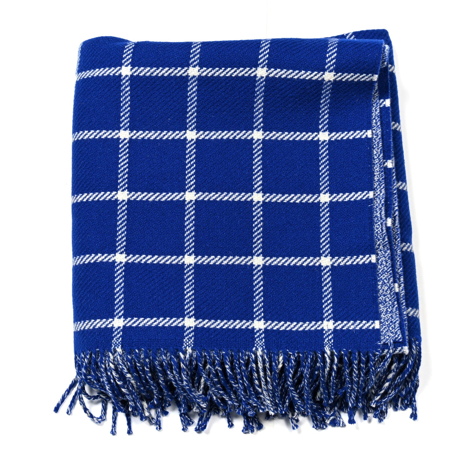 BURBERRY　ブランケット Burberry Wool Windowpane Fringe Blanket Knight 1750451 – FASHIONPHILE