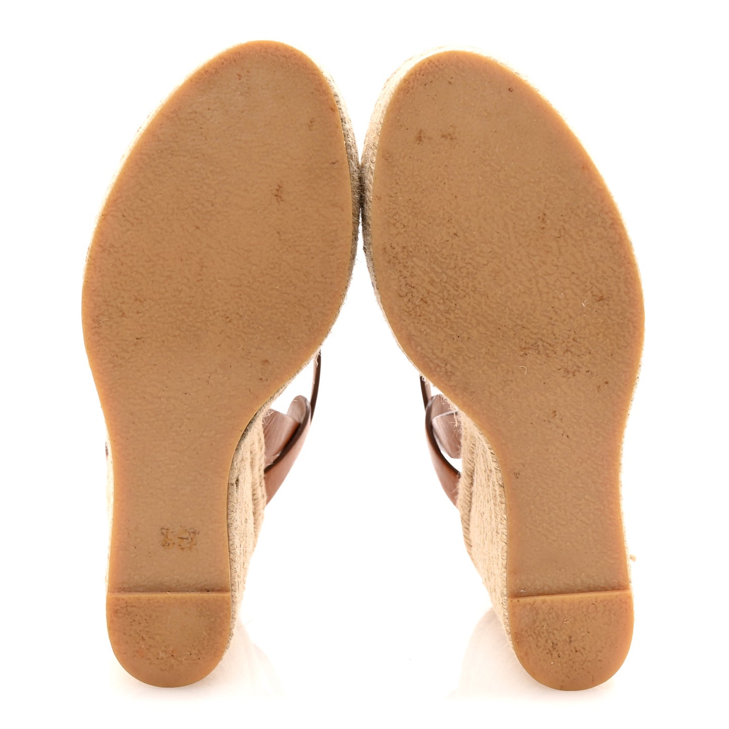 Calfskin 85 Platform Espadrille Wedge Sandals 39 Brown