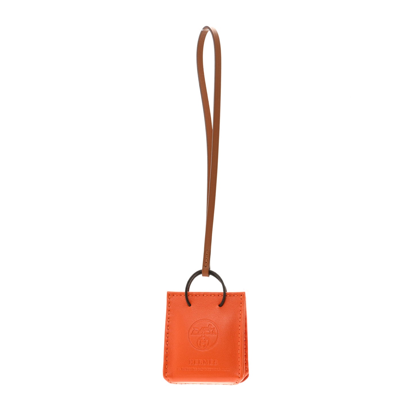 Milo Lambskin Swift Shopping Bag Charm Feu Gold