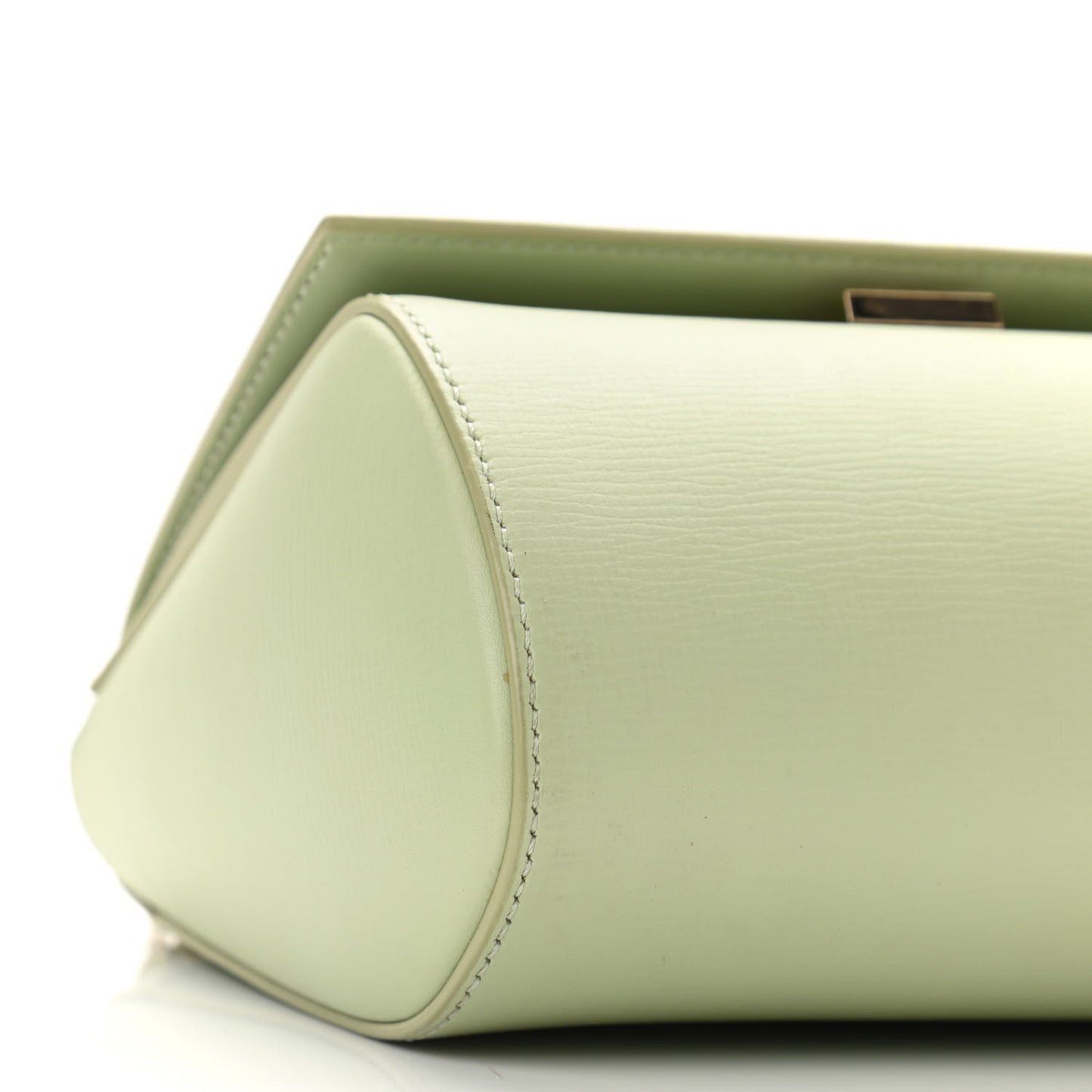 Textured Calfskin Mini Pandora Box Chain Crossbody Bag Aqua Green