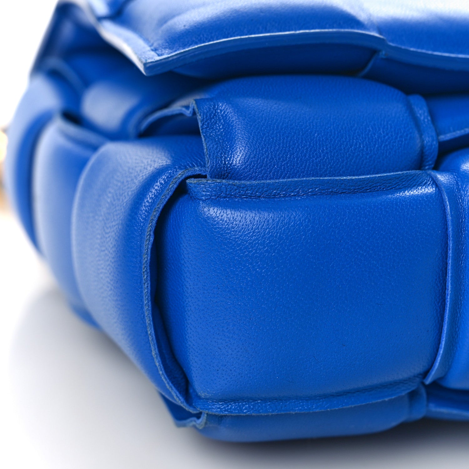 Bottega Veneta Lambskin Maxi Intreccio Padded Chain Cassette Crossbody Bag Cobalt 7 of 9