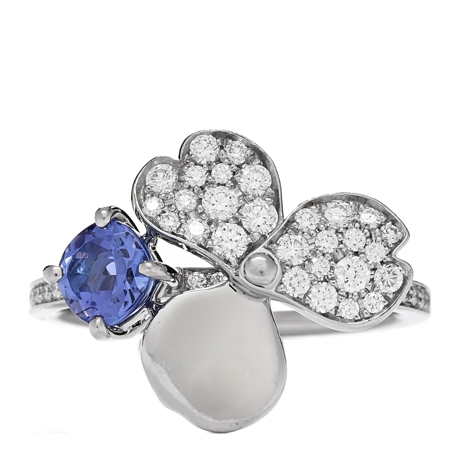 Tiffany Platinum Diamond Tanzanite Paper Flowers Ring 52 6 1 of 4
