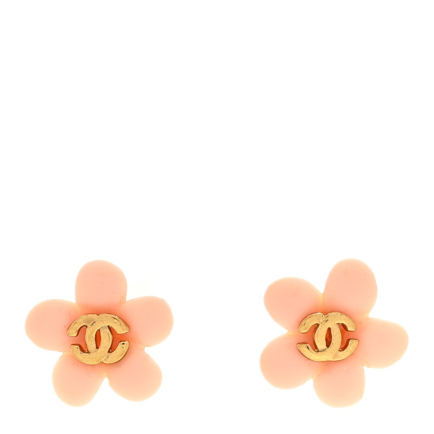 Chanel Metal Resin CC Earrings Pink Gold 1920989 – FASHIONPHILE