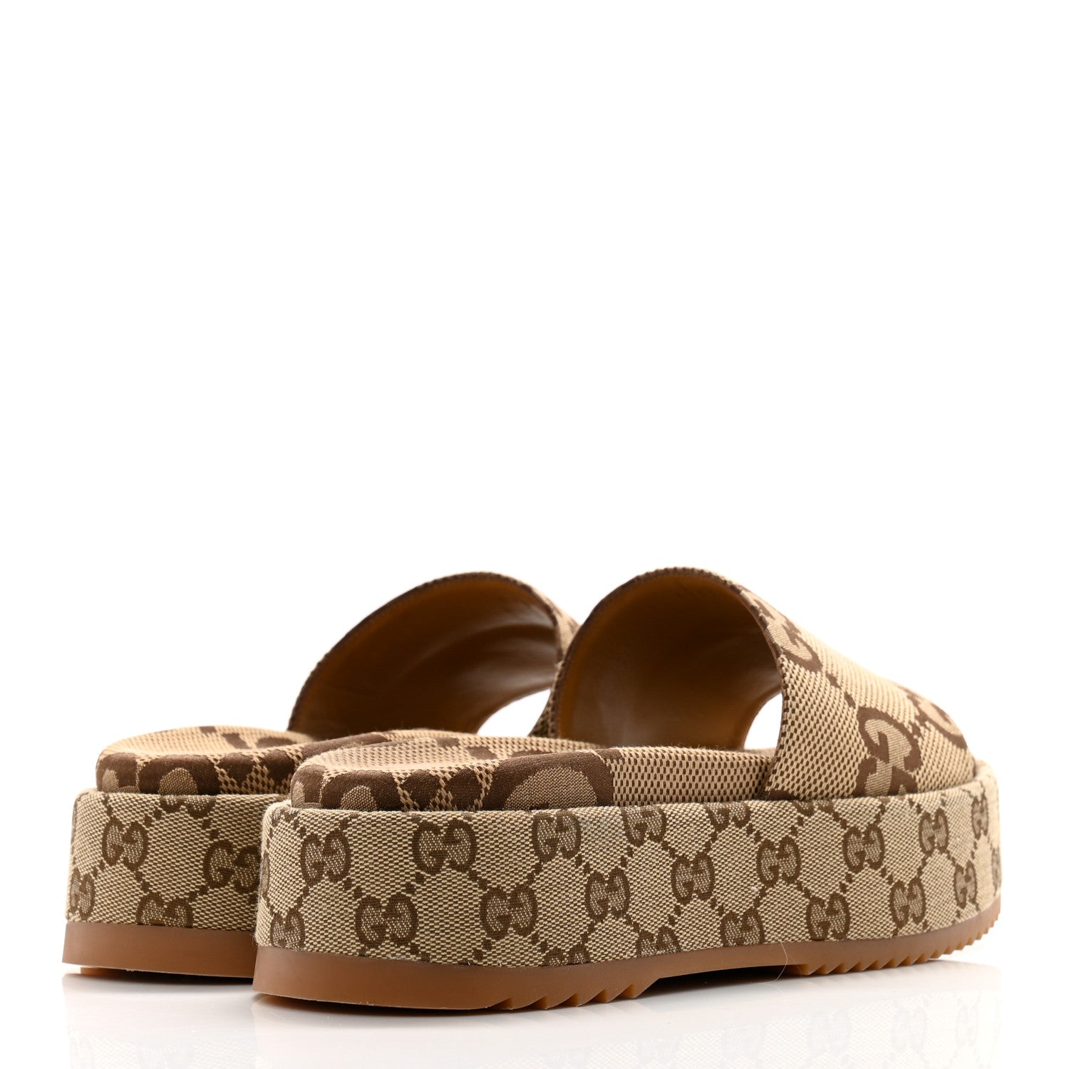 Gucci Monogram Jumbo GG Angelina Platform 55mm Slide Sandals 37 Beige 4 of 11