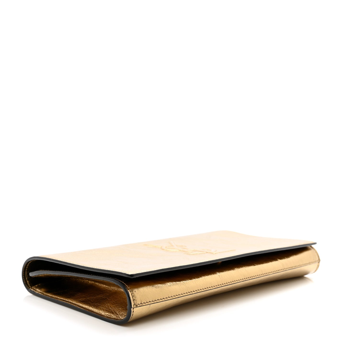 Metallic Calfskin Monogram Large Belle De Jour Clutch Gold