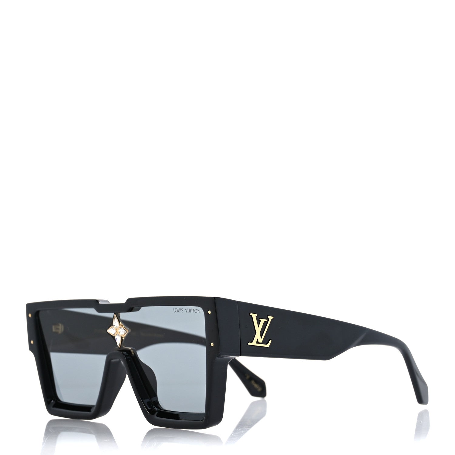 Louis Vuitton Acetate Swarovski Crystal Cyclone Sunglasses Z1578W Black 1 of 9