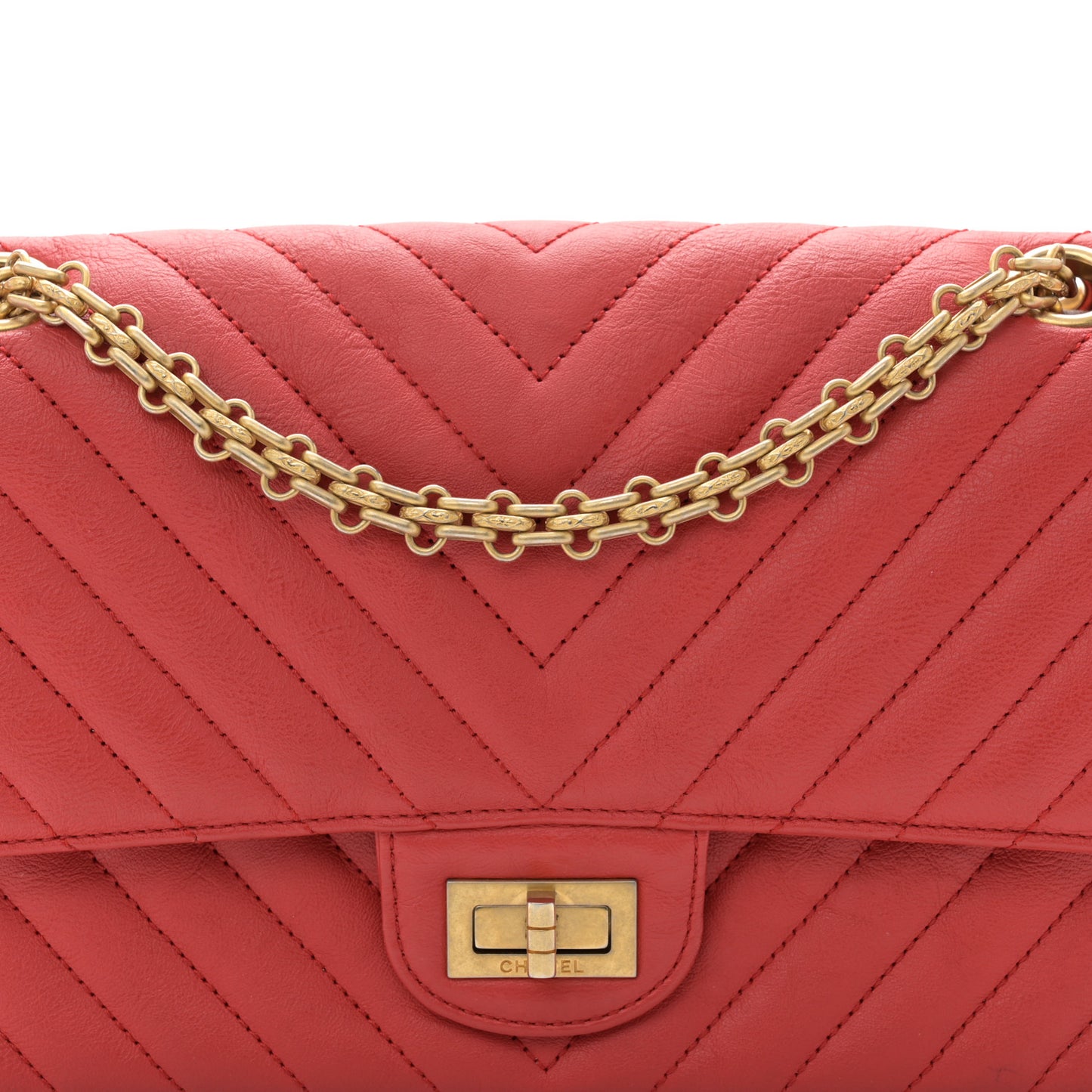 Sheepskin Chevron Quilted 2.55 Reissue 225 Flap Red