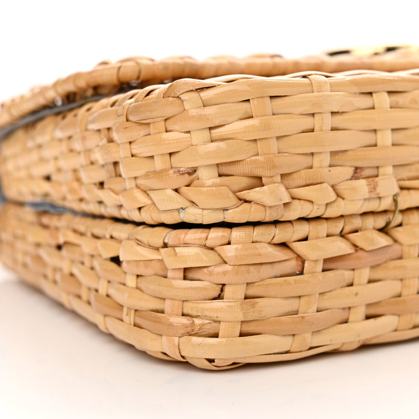 Glazed Wicker Small Cestino Shoulder Bag Natural