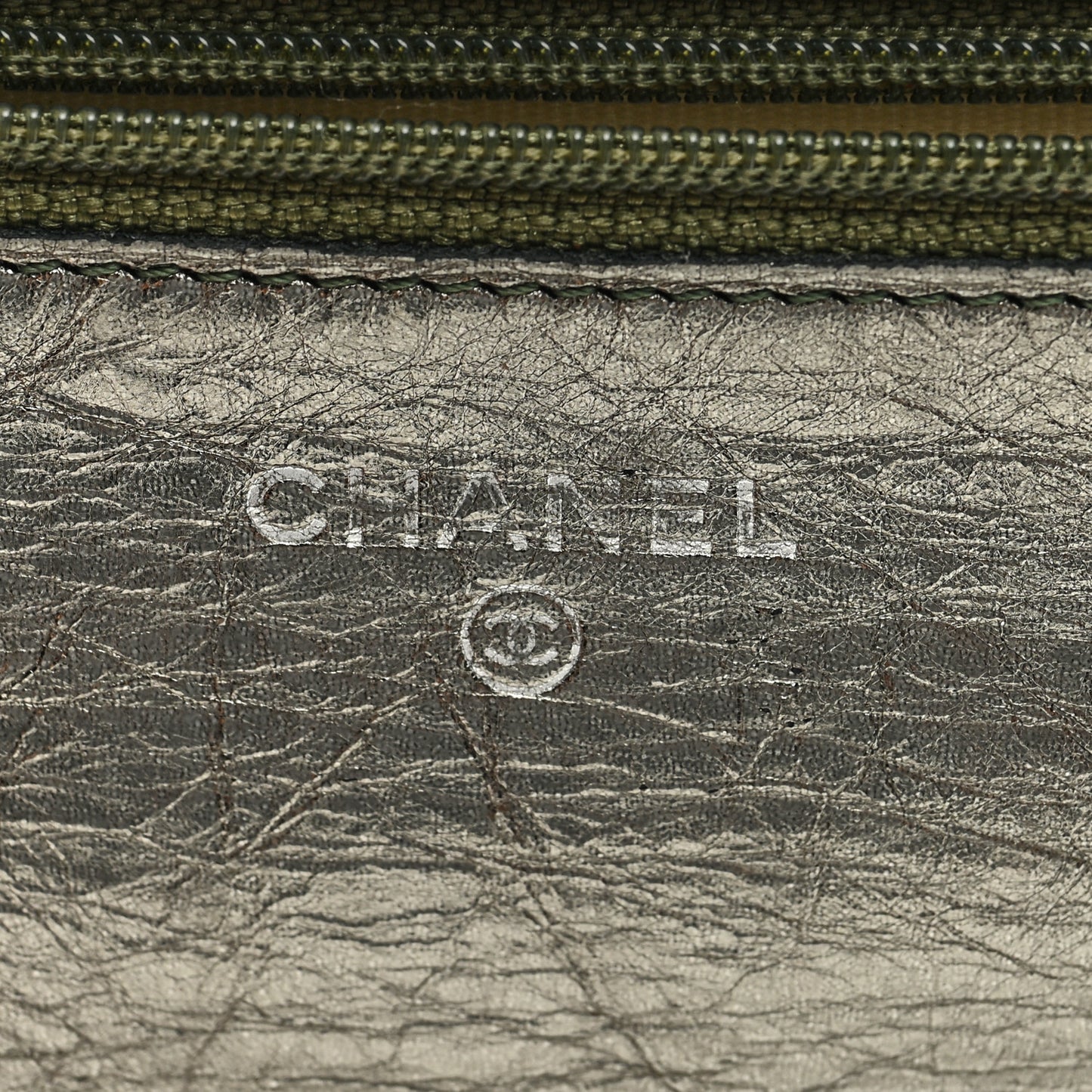 Metallic Aged Calfskin Quilted 2.55 Reissue Wallet On Chain WOC Green