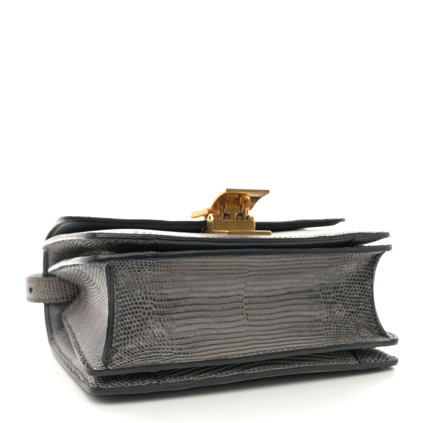 Lizard Small Classic Box Flap Bag Medium Grey