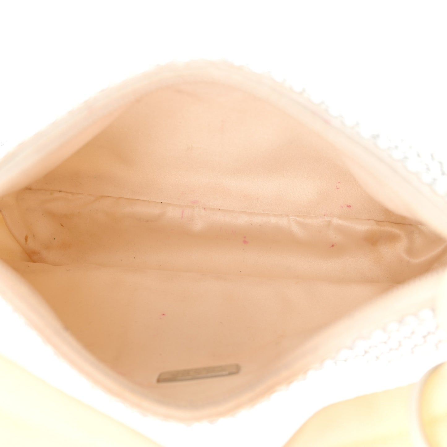 Satin Crystal Mini Re-Edition 2000 Bag White