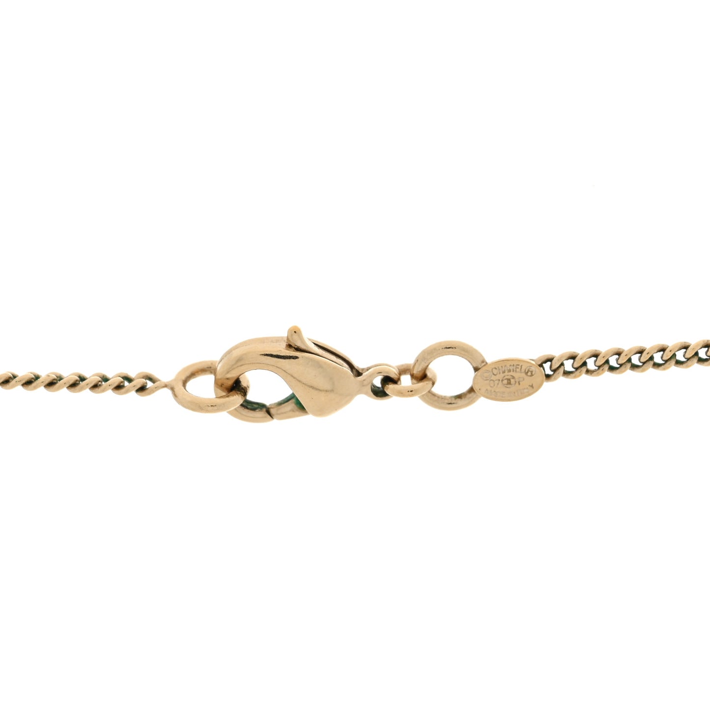 Enamel Pearl CC Flap Pedant Necklace Black