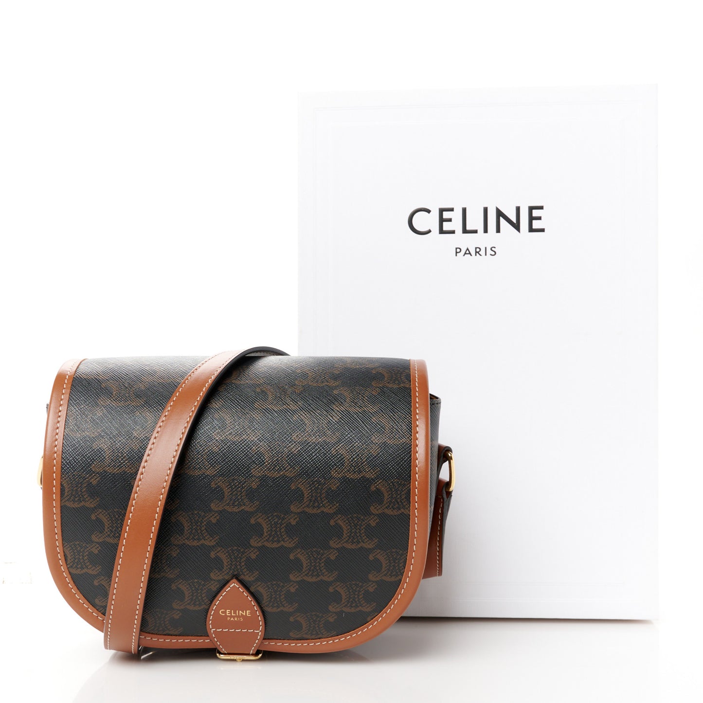 Triomphe Canvas Medium Folco Bag Tan