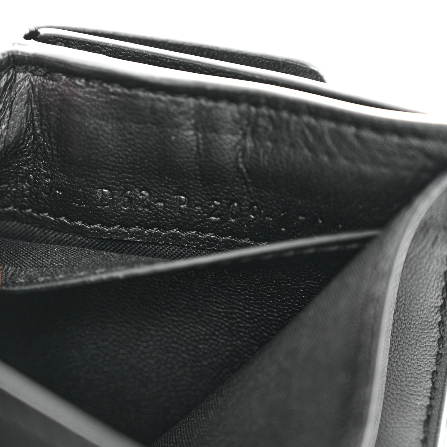 X JOSHUA VIDES Nappa Matisse FF Diagonal Embossed Micro Tri-Fold Wallet White Black
