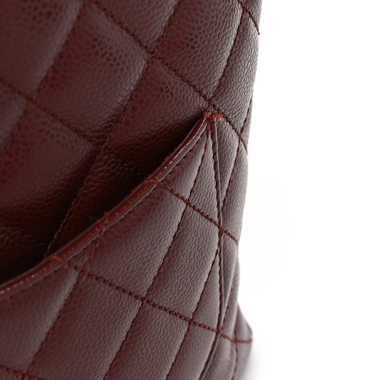 Caviar Quilted Petit Shopping Tote PST Burgundy