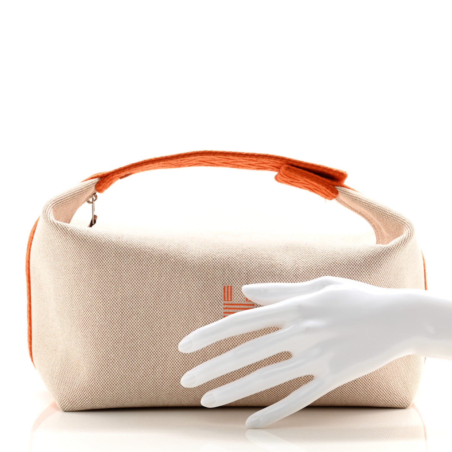 Canvas Large Bride-A-Brac Pouch Natural Orange