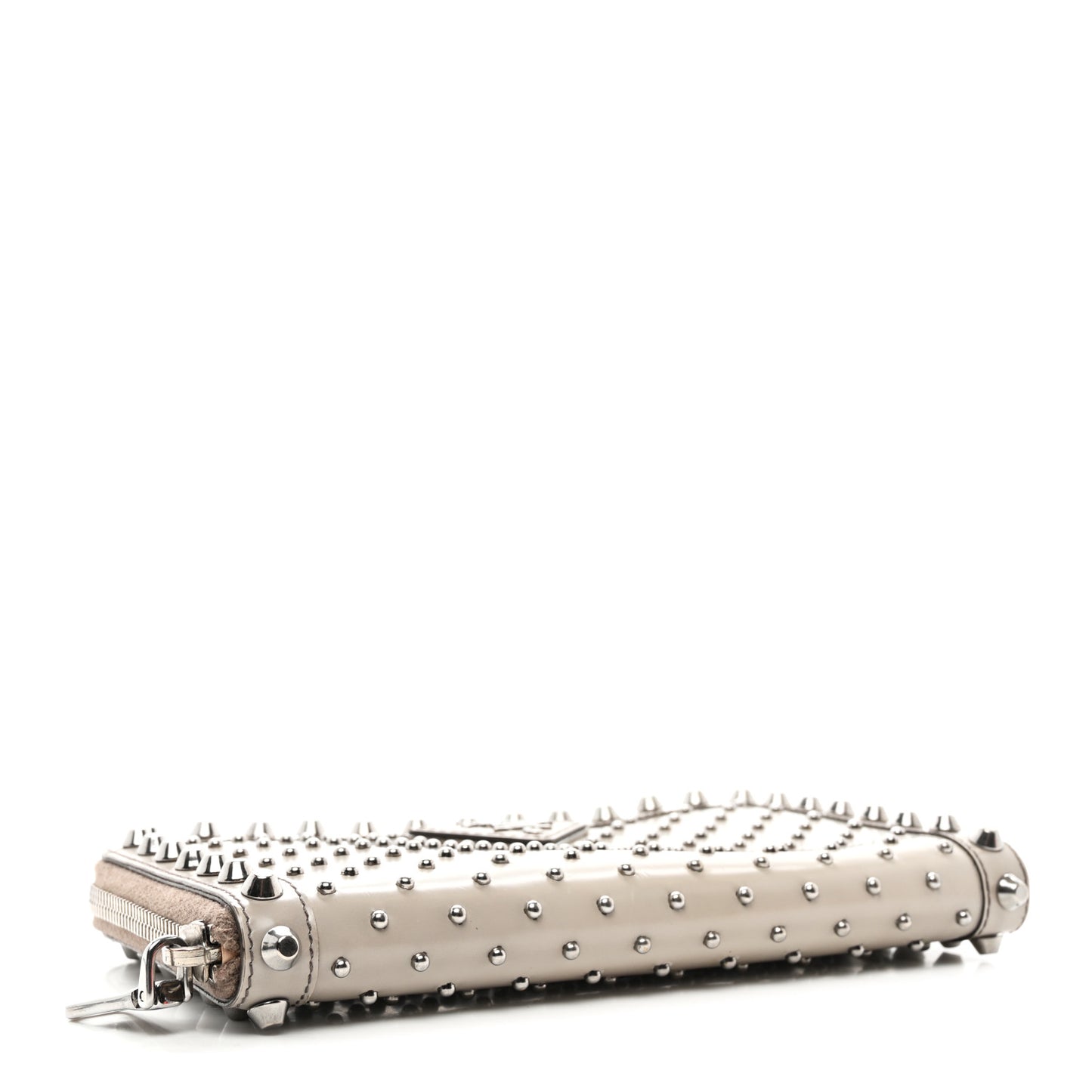 Spazzolato Studded Zip Around Wallet Quarzo