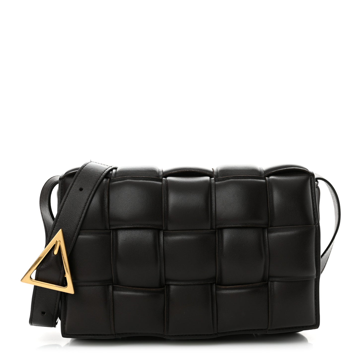 Nappa Maxi Intreccio Padded Cassette Crossbody Bag Fondente