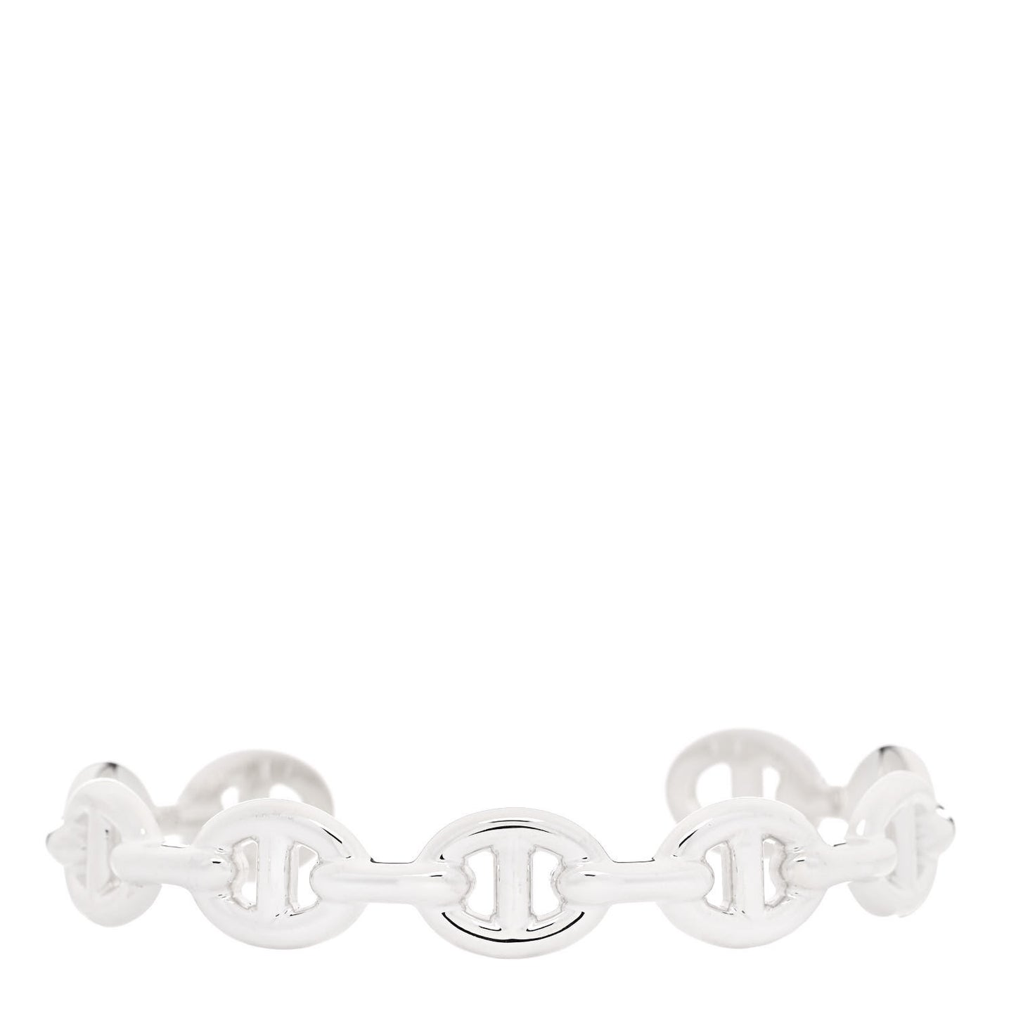 Sterling Silver MM Chaine d'Ancre Enchainee Cuff Bracelet ST