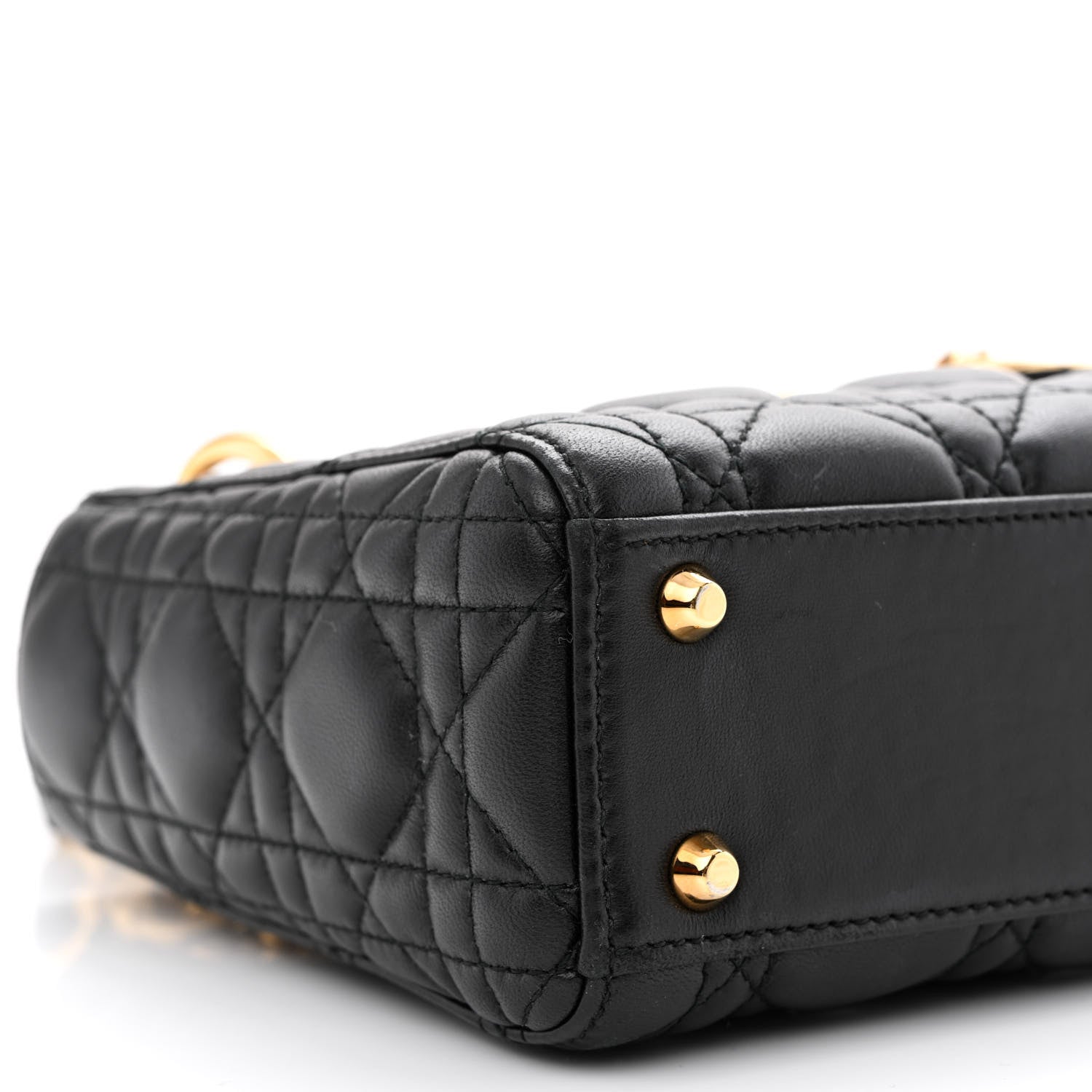 Christian Dior Lambskin Cannage Mini Lady Dior Black 9 of 10