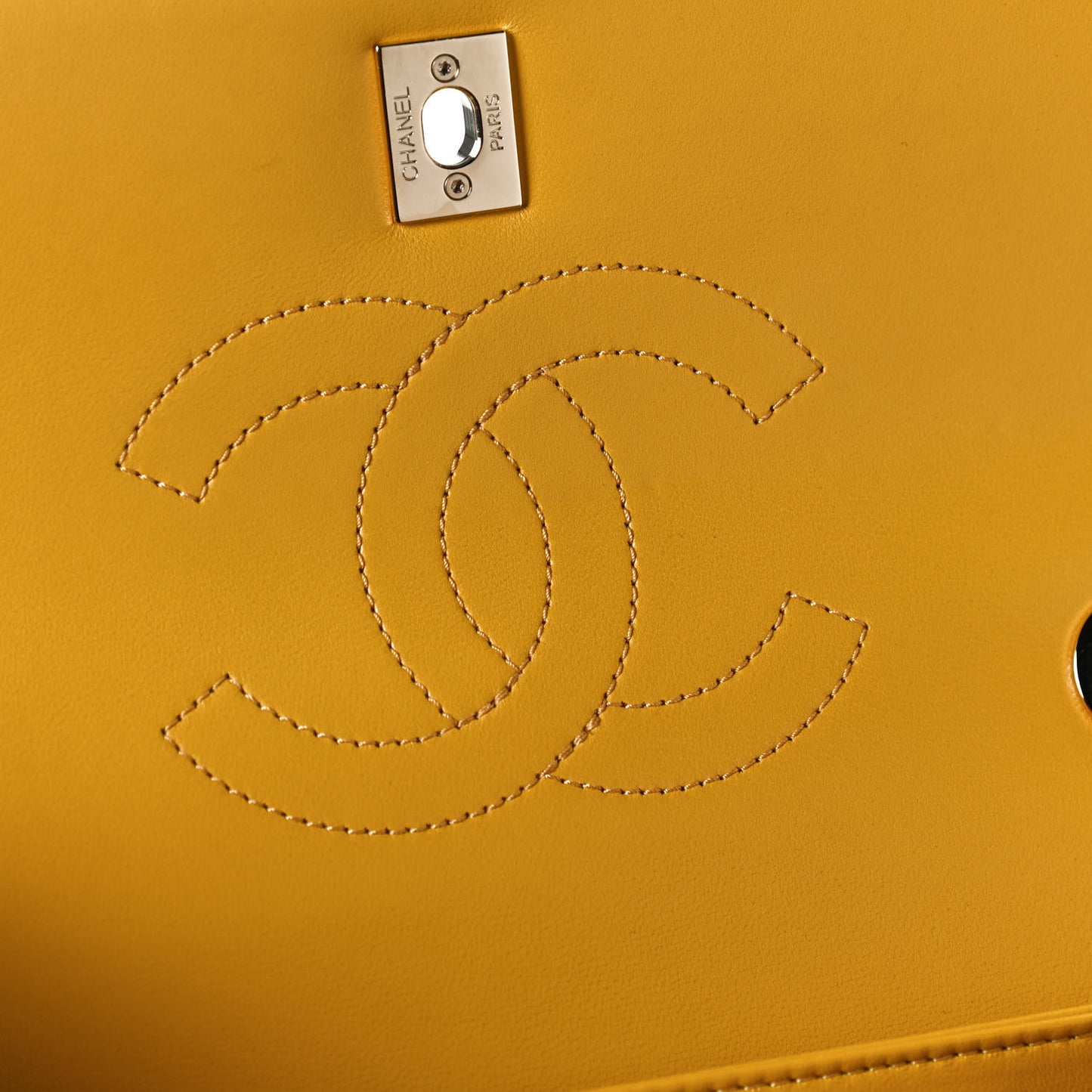 Lambskin Chevron Quilted Small Trendy CC Dual Handle Flap Bag Yellow