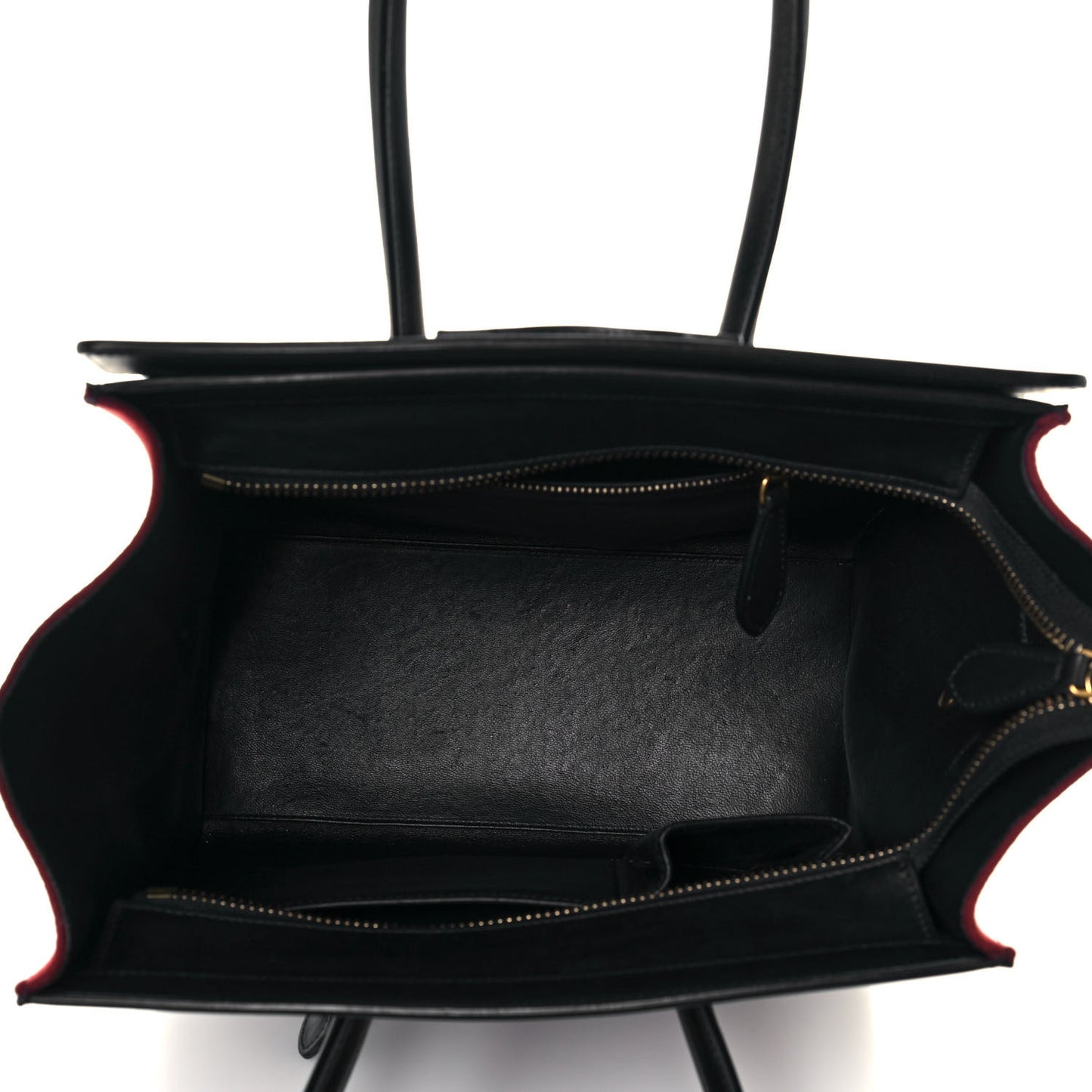Felt Smooth Calfskin Micro Tri-Color Luggage Brown Black