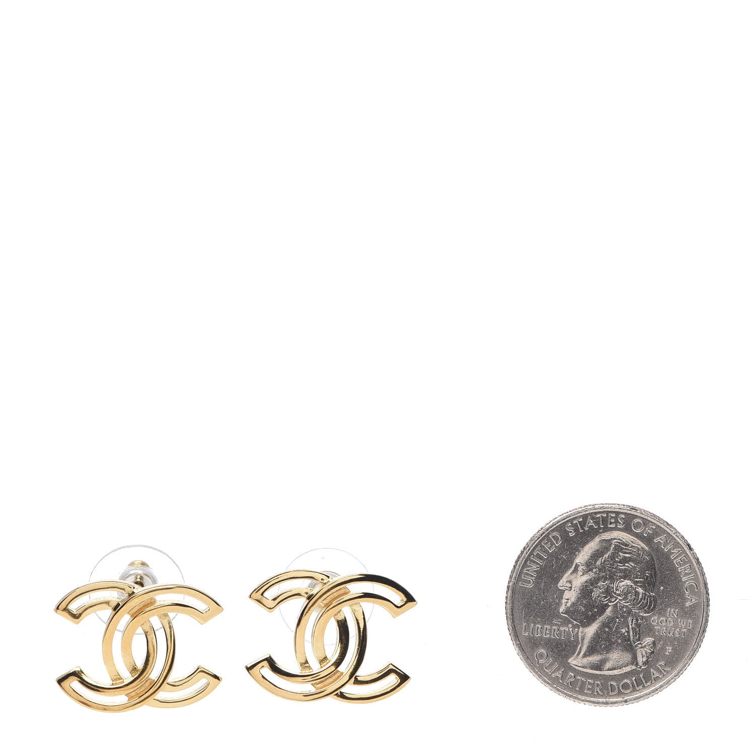 Chanel Metal Obazine CC Earrings Gold 2 of 4