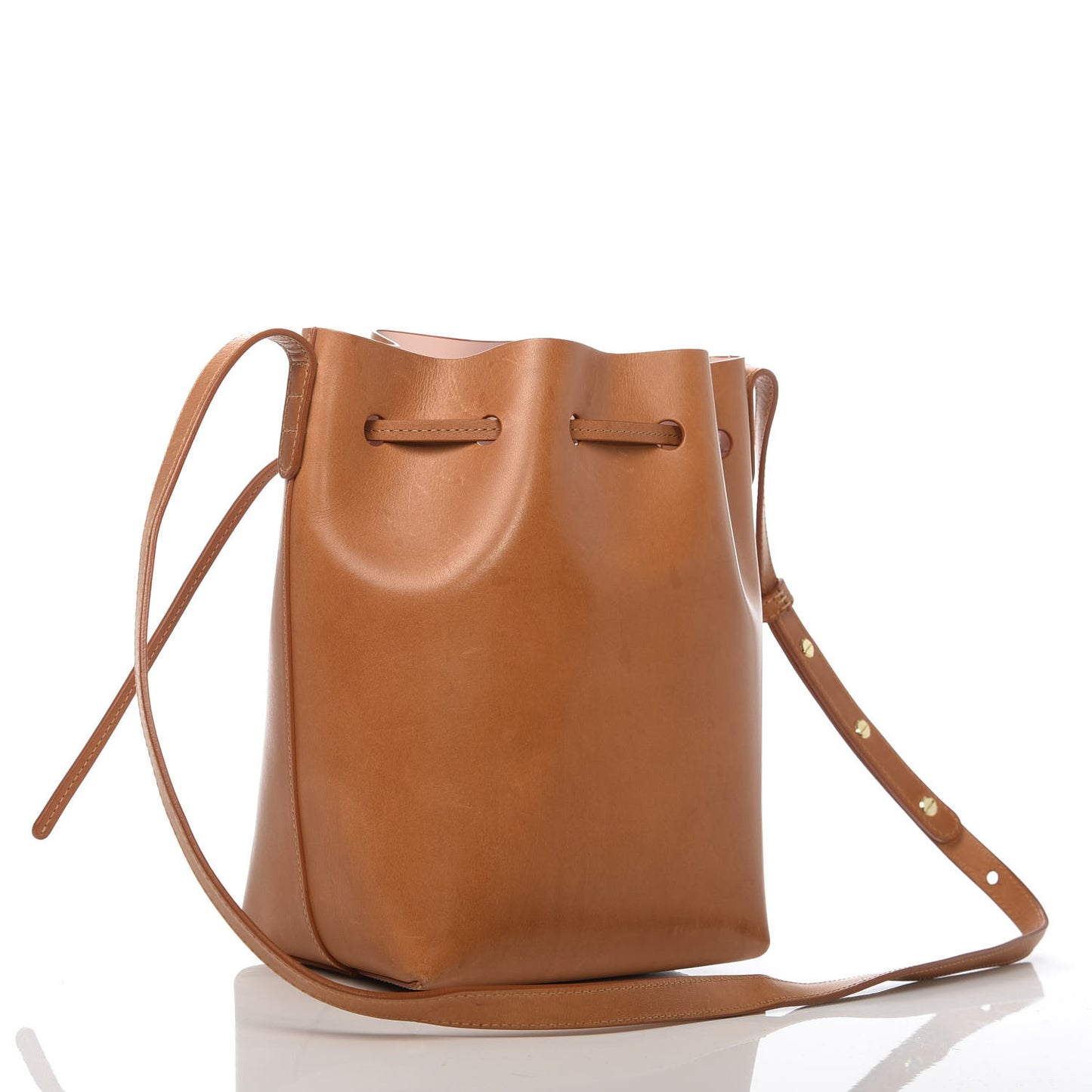Calfskin Mini Bucket Bag Cammello Rosa