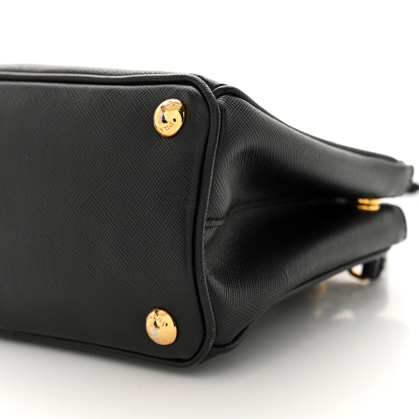 Saffiano Lux Micro Galleria Double Zip Tote Black