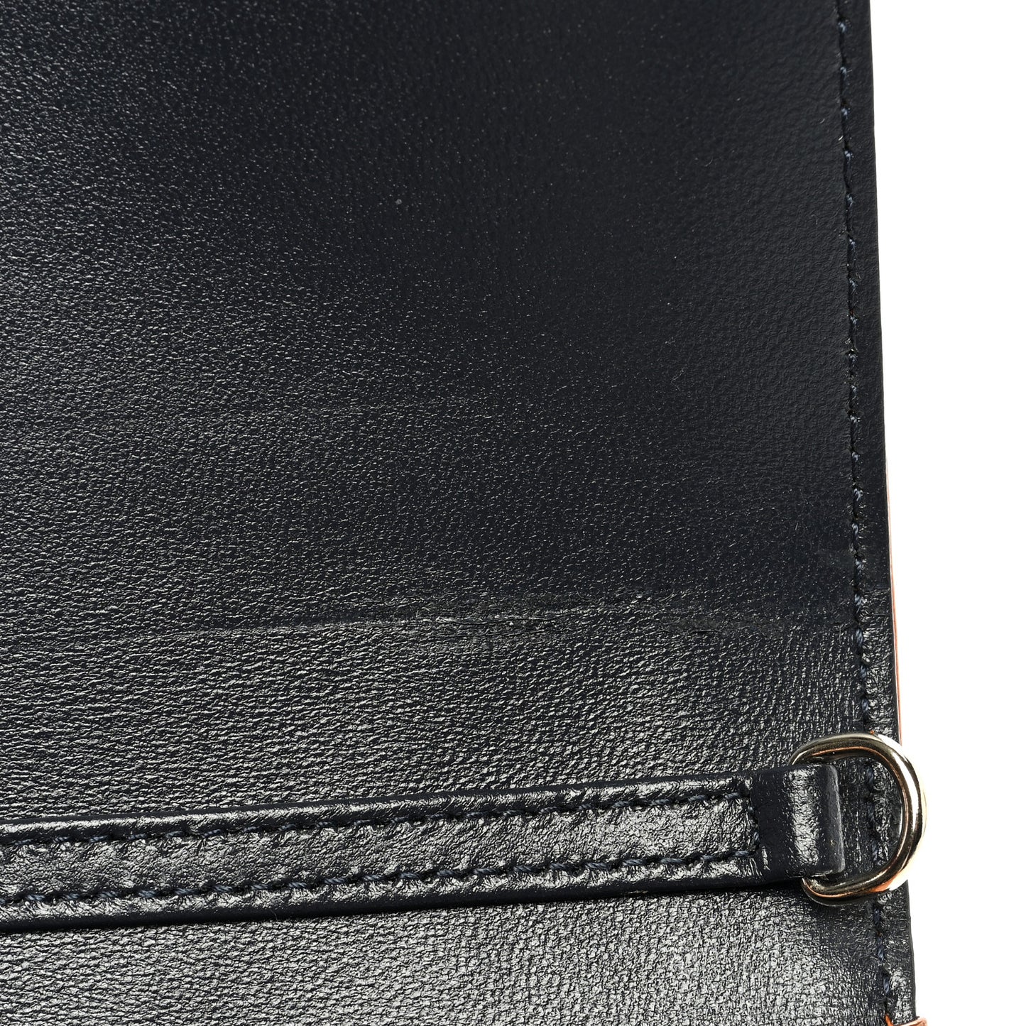 Metallic Patent Micro-Cannage Diorama Wallet on Chain Pouch Orange