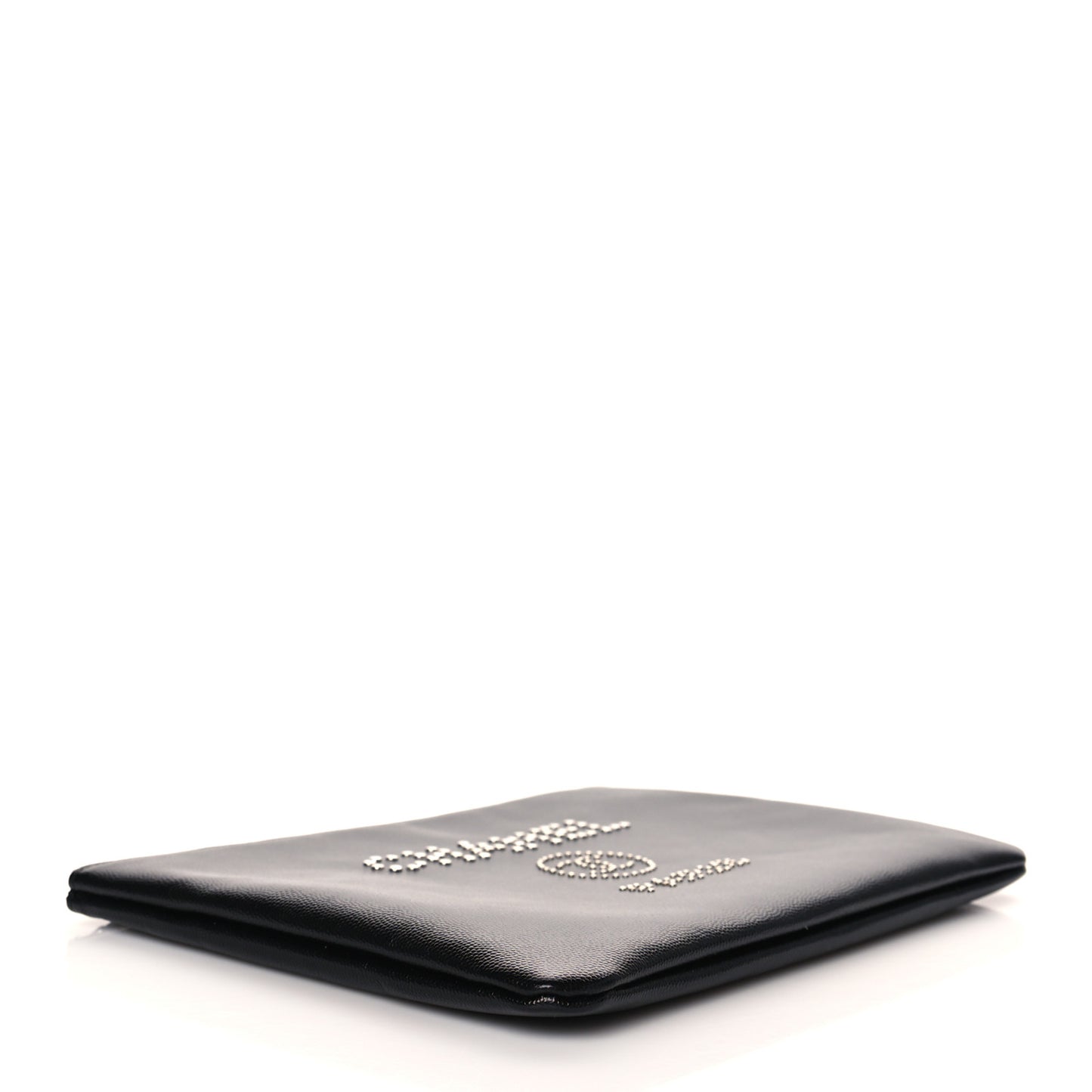 Caviar Studded Medium Deauville Pouch Black