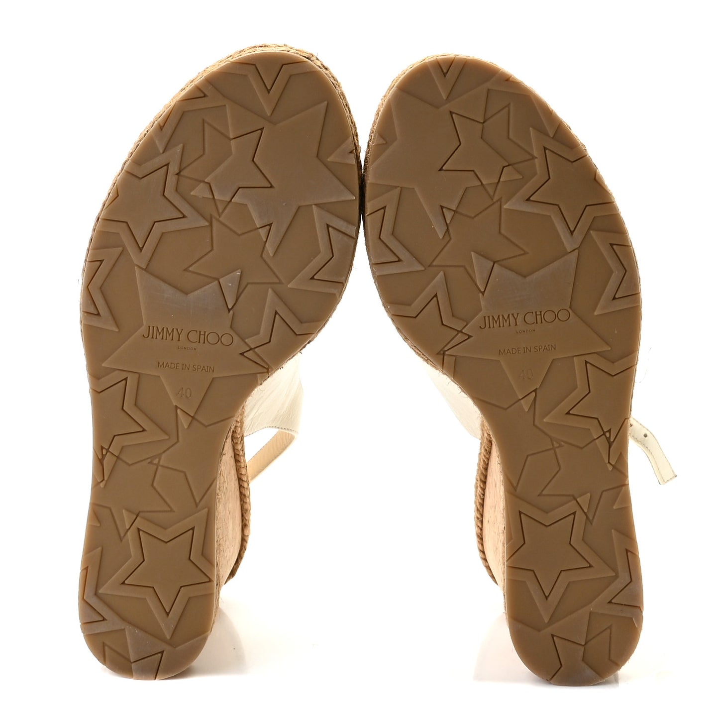 Nappa Cork Braided Amely 105 Wedge Sandals 40 Chalk