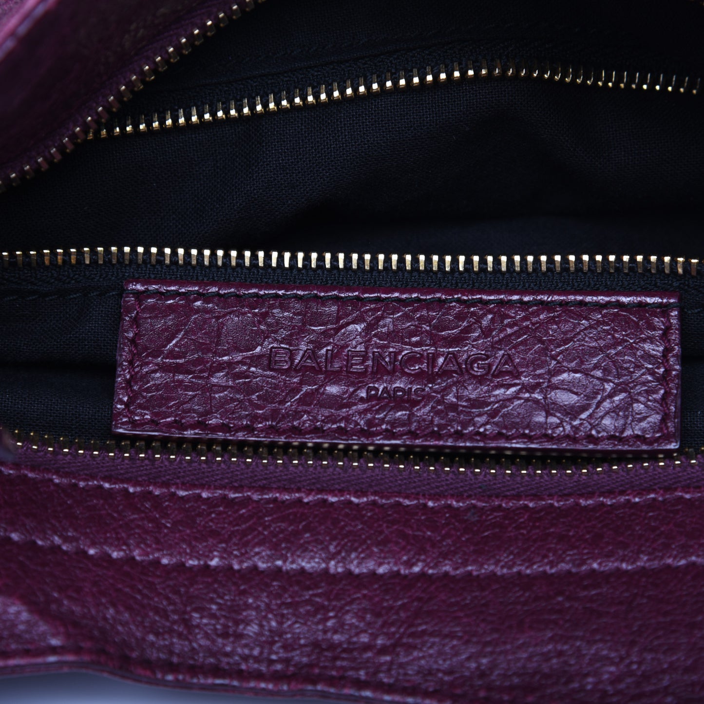 Lambskin Classic Gold Hardware Velo Violet Prune